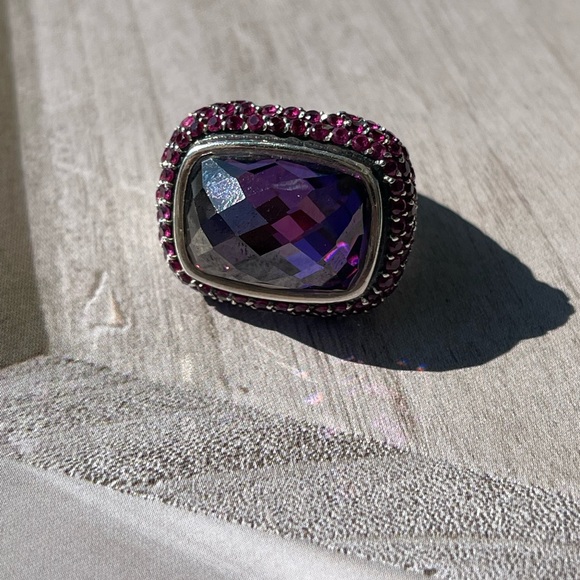 DAVID YURMAN WAVERLY AMETHYST RING PINK SAPPHIRES - Picture 2 of 12